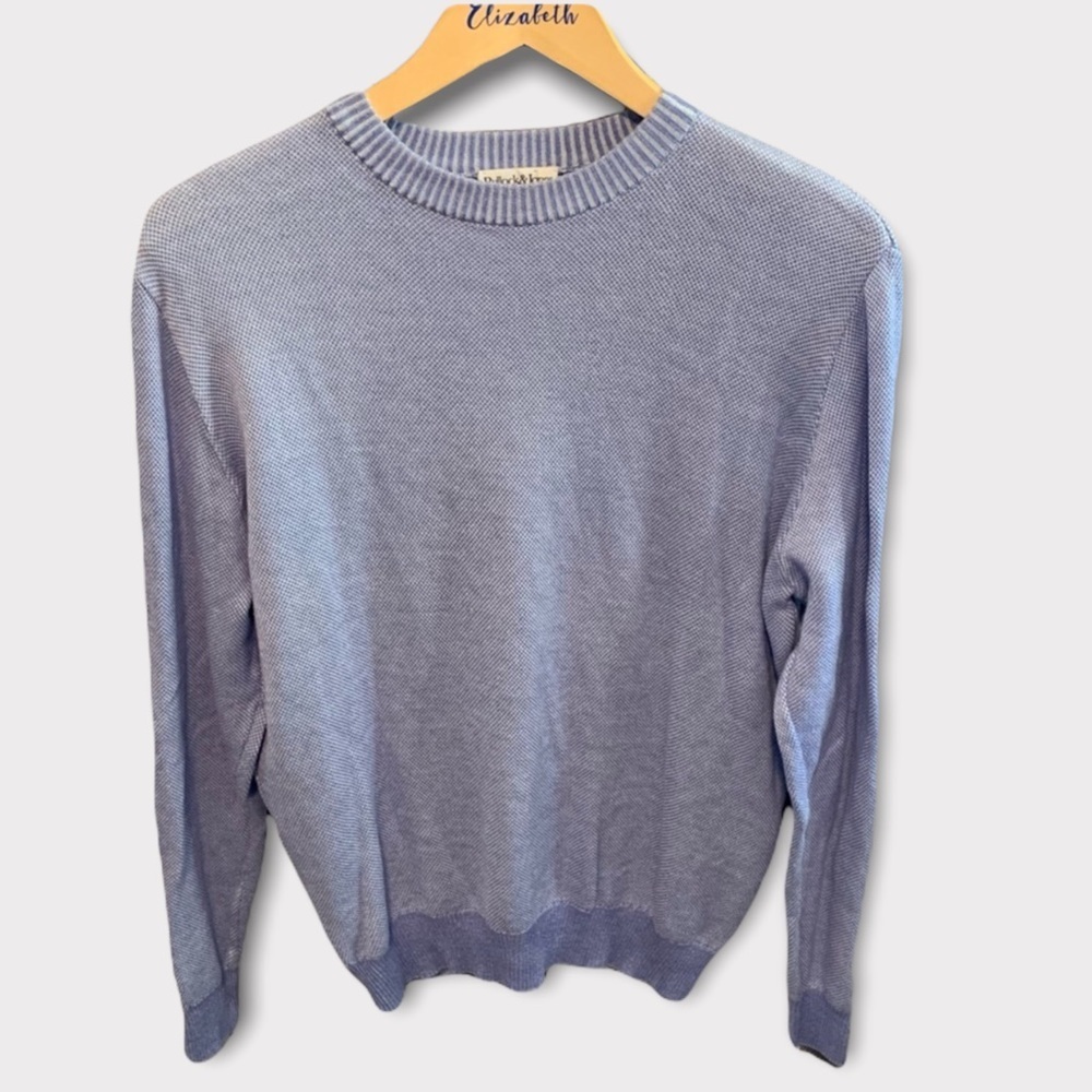 Bullock and Jones Blue and White Sweater